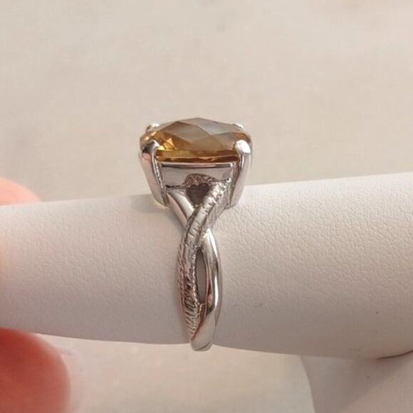 Citrine Solitaire Ring 6.50 CT Statement Size 7 NEW - Picture 2 of 8